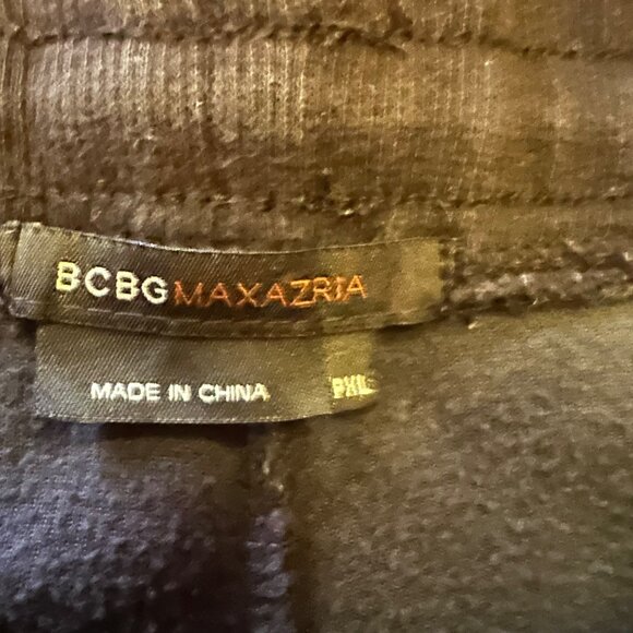 BCBG P XL Black Velour Pants With Rhinestone Embellishments & Drawstring W - Picture 7 of 10